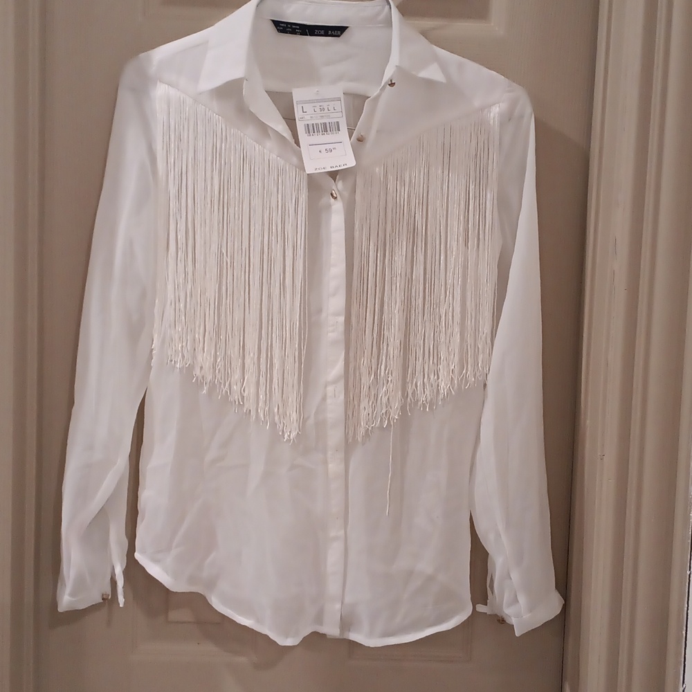 Zoe Baer long sleeve white blouse